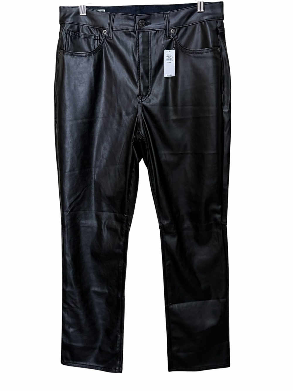 GAP faux leather black vintage slim high rise pants